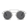 Round Steampunk Sunglasses Fashion Punk Metal Special-shaped Vintage Rap Hip-Hop Anti-UV400 Sunglasses