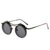 Round Steampunk Sunglasses Fashion Punk Metal Special-shaped Vintage Rap Hip-Hop Anti-UV400 Sunglasses