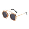 Round Steampunk Sunglasses Fashion Punk Metal Special-shaped Vintage Rap Hip-Hop Anti-UV400 Sunglasses