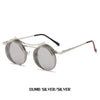 Round Steampunk Sunglasses Fashion Punk Metal Special-shaped Vintage Rap Hip-Hop Anti-UV400 Sunglasses