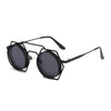 Round Steampunk Sunglasses Fashion Punk Metal Special-shaped Vintage Rap Hip-Hop Anti-UV400 Sunglasses