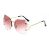 Fashion Women Rimless Sunglasses Gradient Glasses UV400