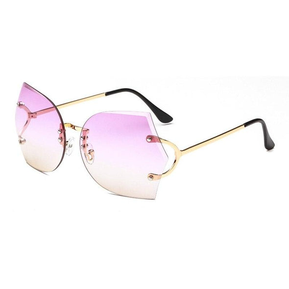 Fashion Women Rimless Sunglasses Gradient Glasses UV400