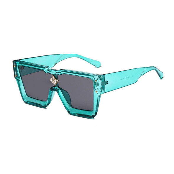 Crystal Oversized Women Square Sunglasses Trending Men Shades UV400