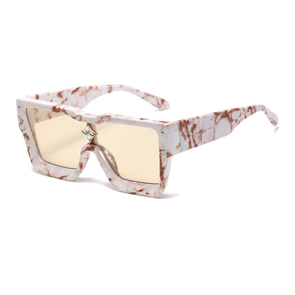 Crystal Oversized Women Square Sunglasses Trending Men Shades UV400