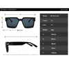 Oversize Square Sunglasses Men Flat Lens Brand Designer Fashion Women Blue Mirror Shades