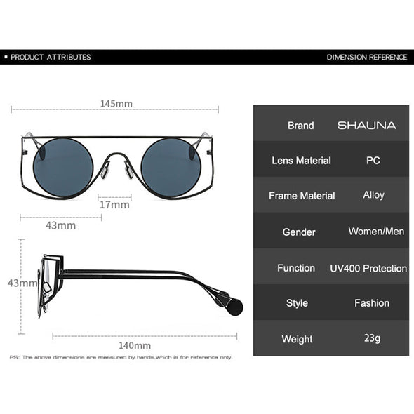 Retro Irregular Metal Round Women Sunglasses Fashion Clear Ocean Lens Eyewear Shades UV400 Men Double Bridges Sun Glasses