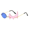 Fashion Unique Rimless Round Flame Shape Sunglasses Women Vintage Clear Ocean Lens Eyewear Men Irregular Sun Glasses