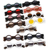 SO&amp;EI Ins Popular Fashion Small Round Sunglasses Women Retro Punk Shades UV400 Men Clear Ocean Lens Trending Rivets Sun Glasses