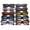 Ins Popular Fashion Square Sunglasses Women Retro Punk Clear Ocean Lens Eyewear Men Shades UV400 Rivets Sun Glasses
