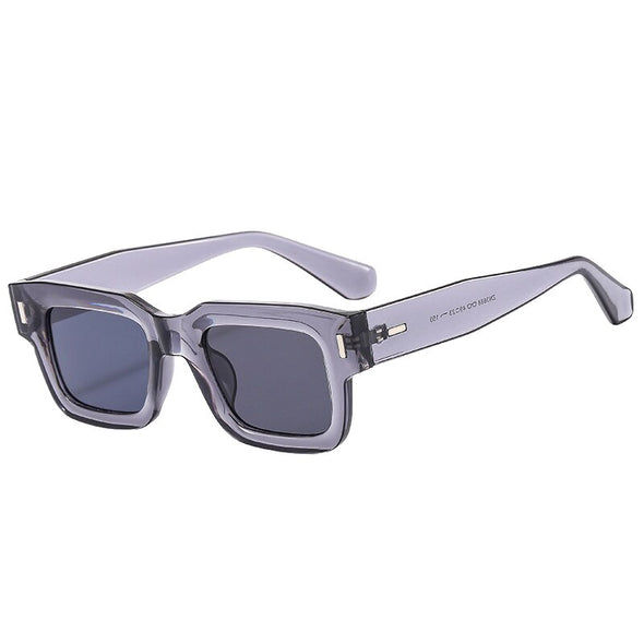 Ins Popular Fashion Square Sunglasses Women Retro Punk Clear Ocean Lens Eyewear Men Shades UV400 Rivets Sun Glasses