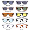 Ins Popular Fashion Square Sunglasses Women Retro Punk Clear Ocean Lens Eyewear Men Shades UV400 Rivets Sun Glasses