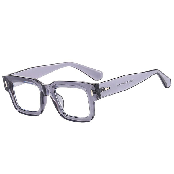 Ins Popular Fashion Square Sunglasses Women Retro Punk Clear Ocean Lens Eyewear Men Shades UV400 Rivets Sun Glasses