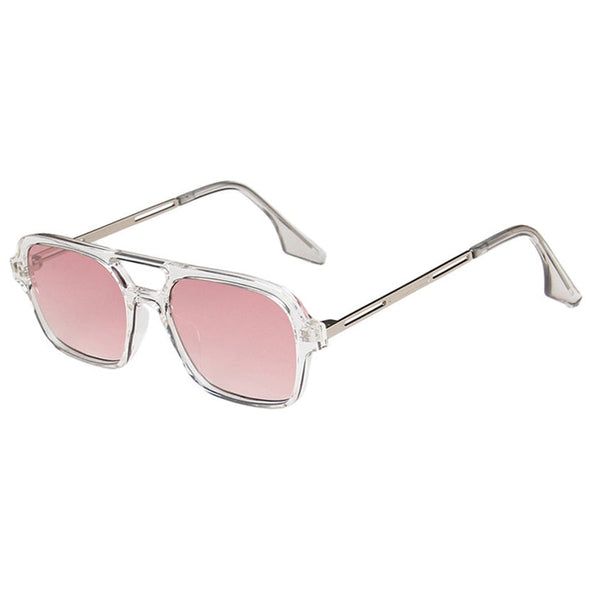 Retro Double Bridges WomenFashion Pink Gradient Eyewear Trending Hollow Leopard Blue Sun Glasses Men Shades