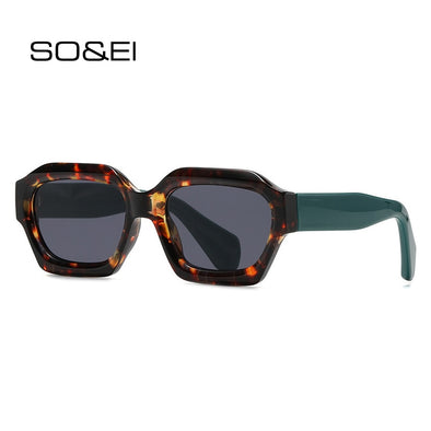 Square Men Trending Gradient Sunglasses Shades UV400 Retro Polygon Women Orange Sun Glasses