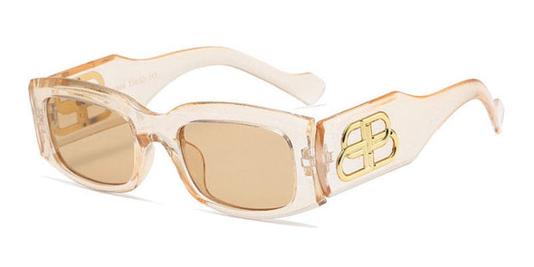 Samjune Luxury Brand Design Fashion Small Frame Modern RetroWomen Sunglasses Wide-Legged Classic Personality Trend Glasses