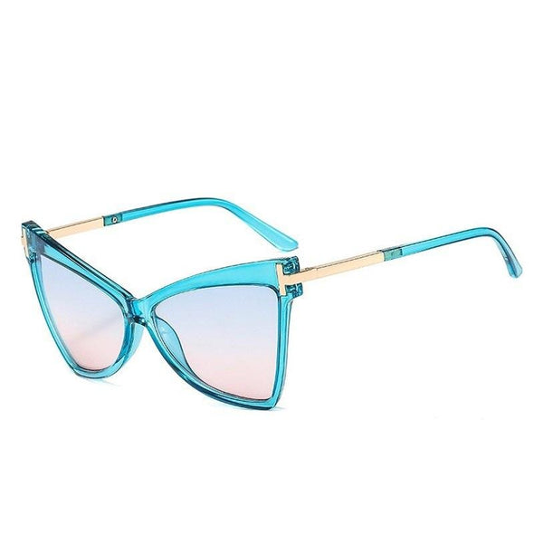 Sexy Women's Cat Eye Triangle Sunglasses Metal Fashion Sunglasses