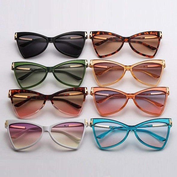 Sexy Women's Cat Eye Triangle Sunglasses Metal Fashion Sunglasses