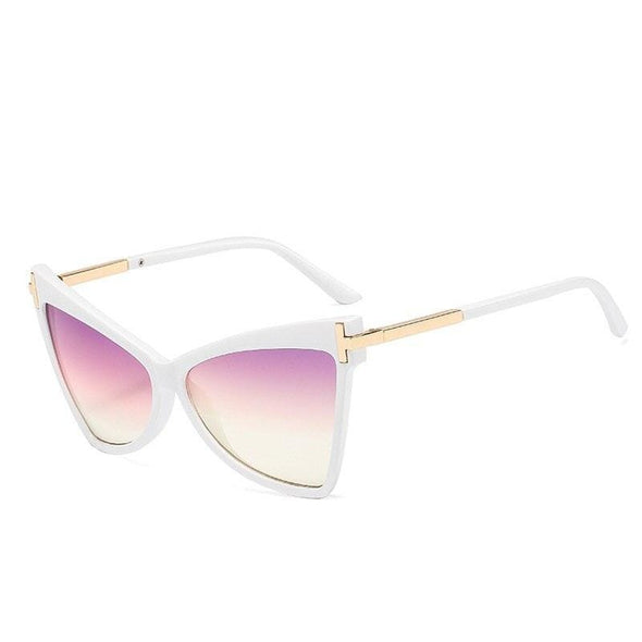 Sexy Women's Cat Eye Triangle Sunglasses Metal Fashion Sunglasses
