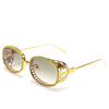Shiny Rhinestone Sunglasses Women Luxury Diamond Oval Sun Glasses for Ladies Hollow Floral Metal Frames Eyeglasses Eyewear