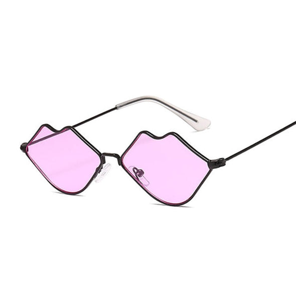 Small Frame Sunglasses Women Retro Lips Mirror Metal Sun Glasses Female Vintage Brand Designer Lunette