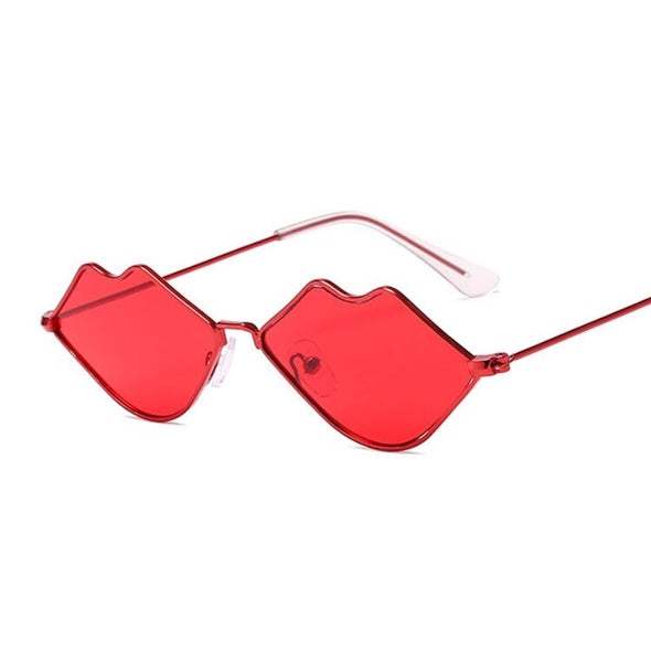 Small Frame Sunglasses Women Retro Lips Mirror Metal Sun Glasses Female Vintage Brand Designer Lunette