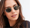 Small Oval Mirror Sunglasses For Women Pink Luxury  Men Brand Designer Eyewear Shades Ladies Alloy Sun Glasses UV400 Eyegla