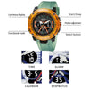 Sport Watches Waterproof JOLLYNOVA Male Clock Digital LED Display Quartz Analog Stopwatch Fashion Green Orange Clock 8058 Men Watch