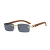 Sqaure Brand Designer Sunglasses Men Women Sun Glasses Wood Frames Rimless Black Eyeglasses Fashion Eyewear Gafas De Sol