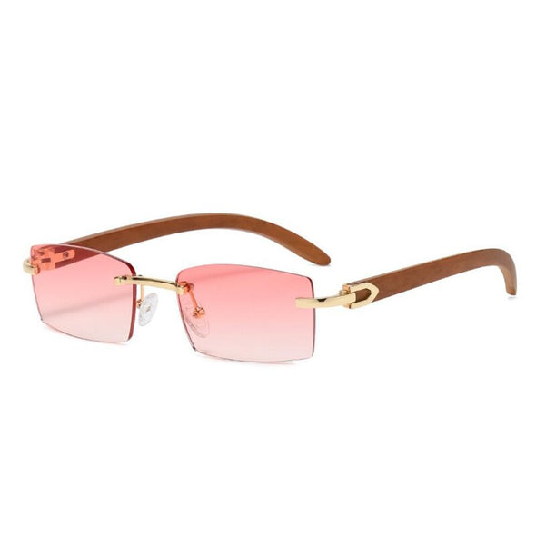 Sqaure Brand Designer Sunglasses Men Women Sun Glasses Wood Frames Rimless Black Eyeglasses Fashion Eyewear Gafas De Sol