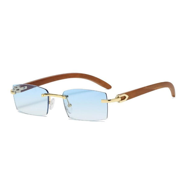 Sqaure Brand Designer Sunglasses Men Women Sun Glasses Wood Frames Rimless Black Eyeglasses Fashion Eyewear Gafas De Sol