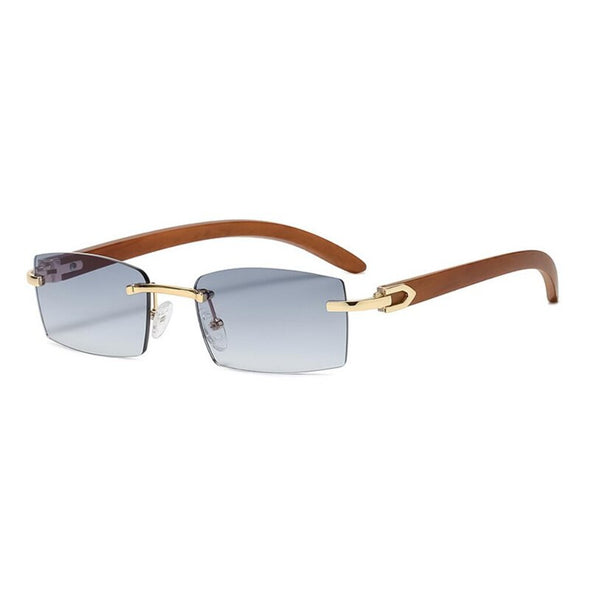Sqaure Brand Designer Sunglasses Men Women Sun Glasses Wood Frames Rimless Black Eyeglasses Fashion Eyewear Gafas De Sol