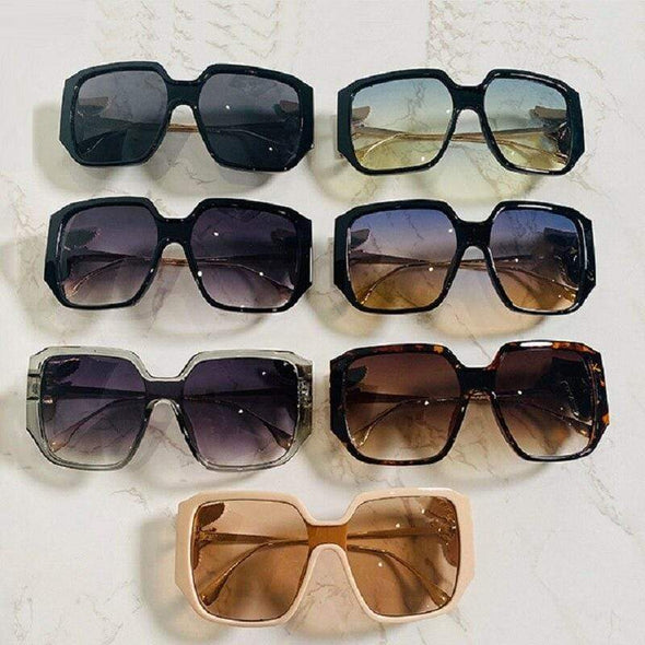 Fashion Diamond Wings Vintage Oversized  Women Shades