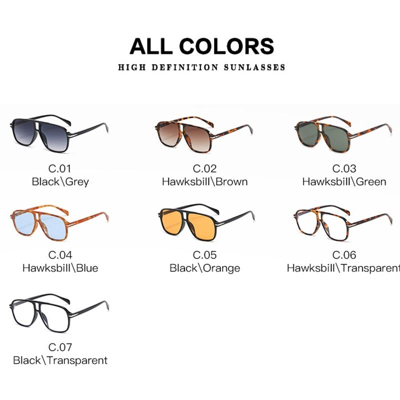 Square Pilot Sunglasses For Men Women 2023 Vintage Fashion Male Sun G –  Jollynova