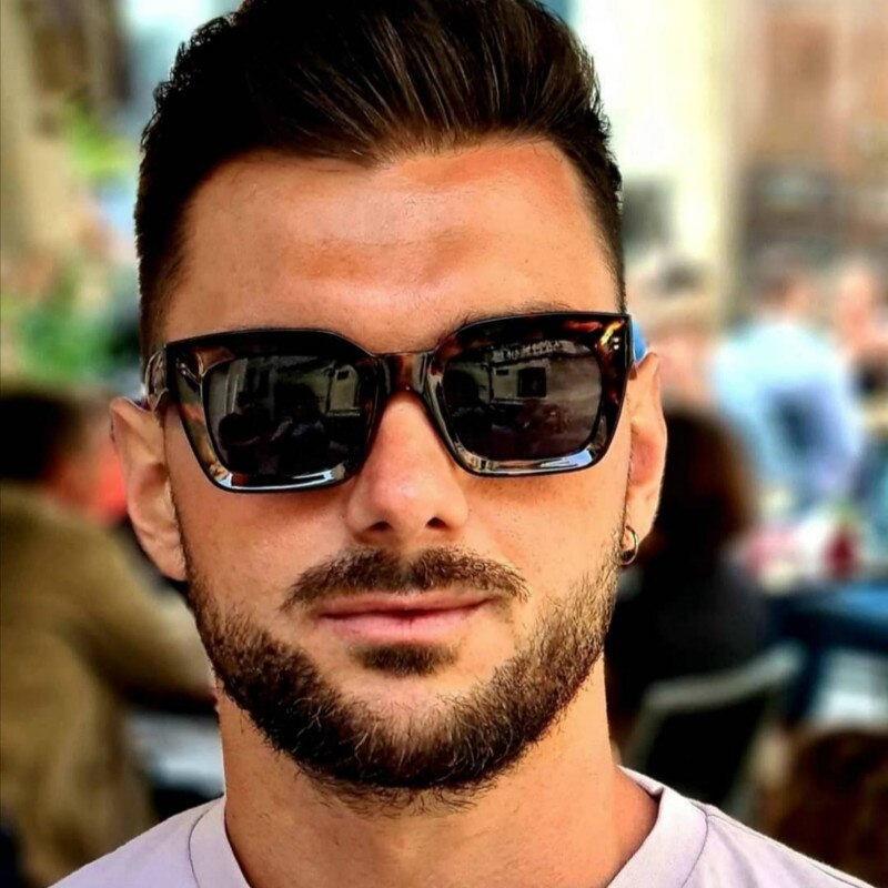 Square Retro Sunglasses Men 2022 Luxury Brand Designer Sun glasses