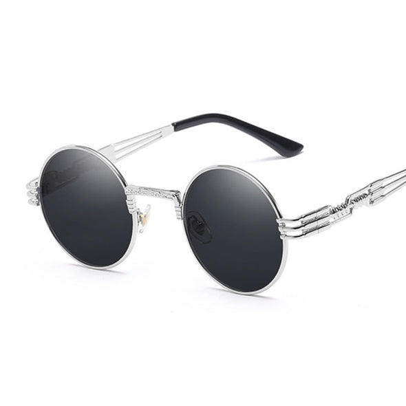 Steampunk Sunglasses Woman Round Goggles Man Lens Unisex Vintage Retro Style Punk Sun Glasses Female Oculos De Sol