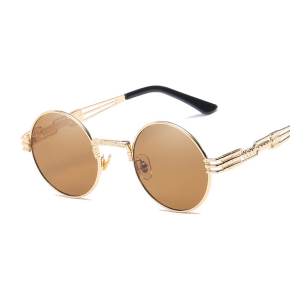 Steampunk Sunglasses Woman Round Goggles Man Lens Unisex Vintage Retro Style Punk Sun Glasses Female Oculos De Sol