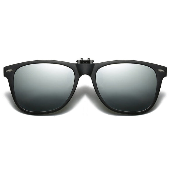 TR90 Polarized Clip On Sunglasses Men Flip Up Photochromic Sunglasses Mirror Blue Yellow Lens Night Vision Driving Glasses
