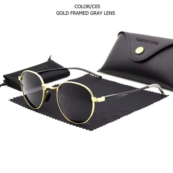 New Gothic Steampunk Polarized Sunglasses Brand Designer Vintage Round Sun Glasses UV400 Eyewear For Men Women