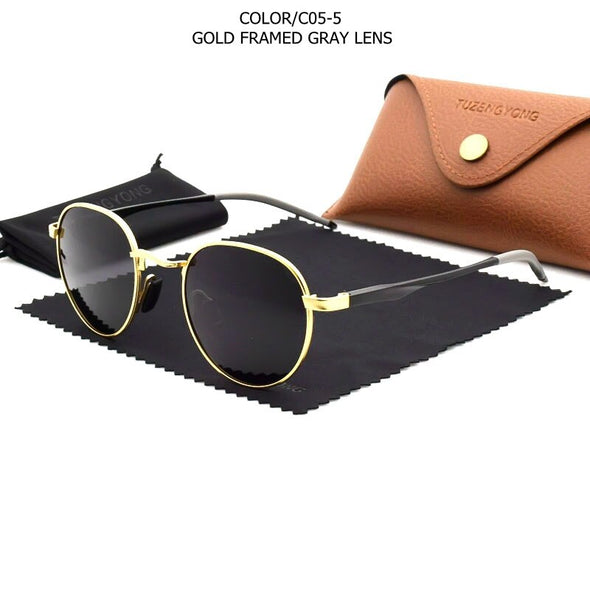 New Gothic Steampunk Polarized Sunglasses Brand Designer Vintage Round Sun Glasses UV400 Eyewear For Men Women