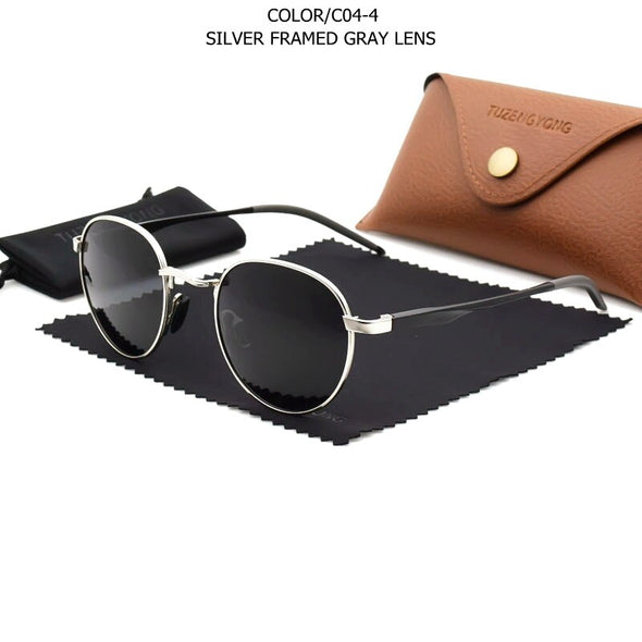 New Gothic Steampunk Polarized Sunglasses Brand Designer Vintage Round Sun Glasses UV400 Eyewear For Men Women