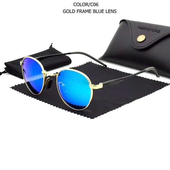 New Gothic Steampunk Polarized Sunglasses Brand Designer Vintage Round Sun Glasses UV400 Eyewear For Men Women