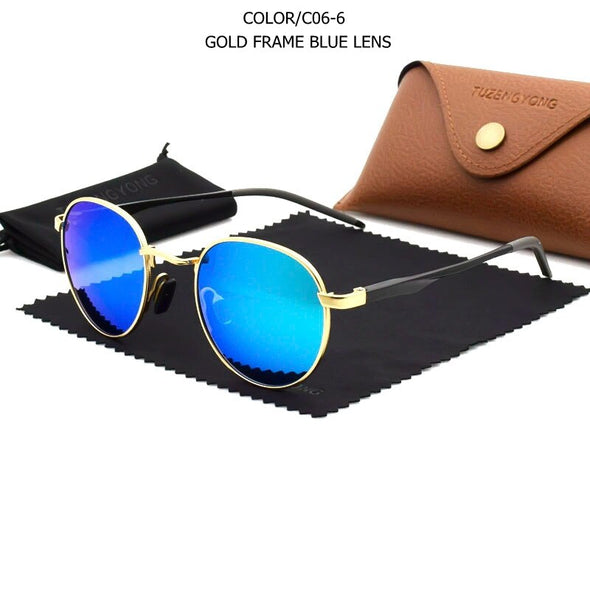 New Gothic Steampunk Polarized Sunglasses Brand Designer Vintage Round Sun Glasses UV400 Eyewear For Men Women