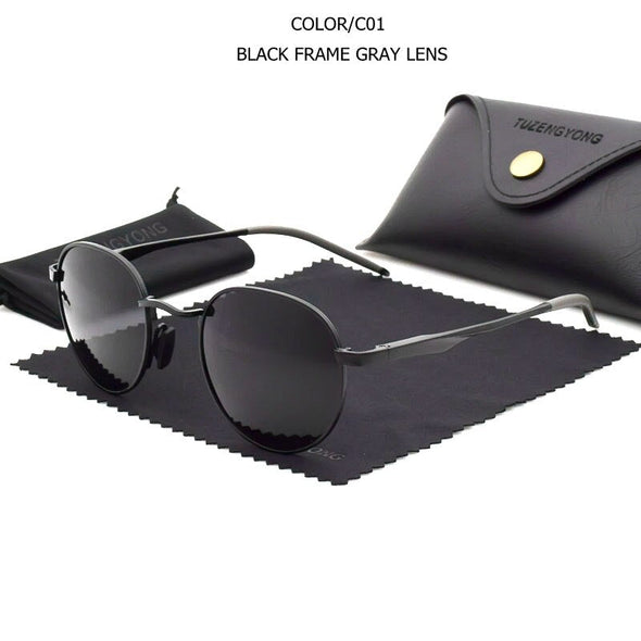 New Gothic Steampunk Polarized Sunglasses Brand Designer Vintage Round Sun Glasses UV400 Eyewear For Men Women