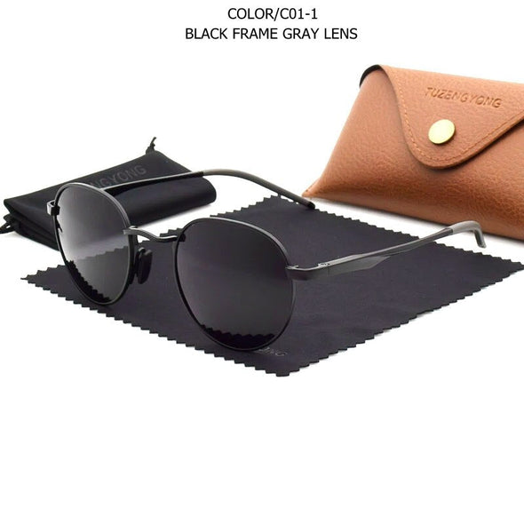 New Gothic Steampunk Polarized Sunglasses Brand Designer Vintage Round Sun Glasses UV400 Eyewear For Men Women