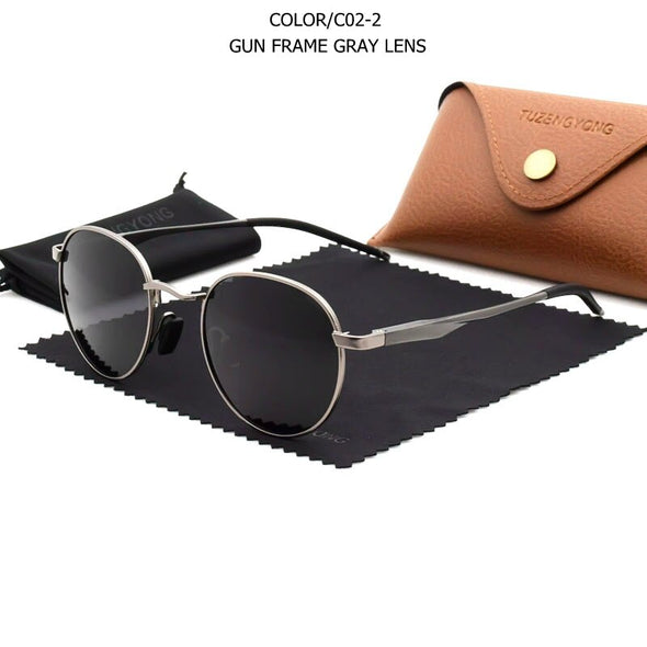 New Gothic Steampunk Polarized Sunglasses Brand Designer Vintage Round Sun Glasses UV400 Eyewear For Men Women