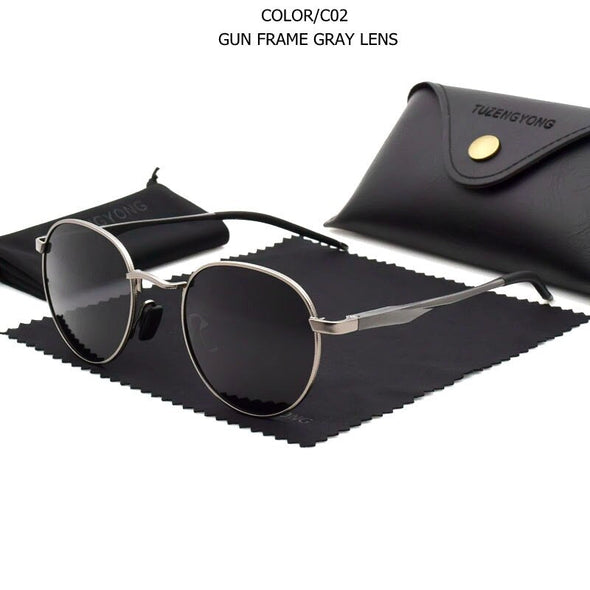 New Gothic Steampunk Polarized Sunglasses Brand Designer Vintage Round Sun Glasses UV400 Eyewear For Men Women