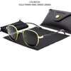New Gothic Steampunk Polarized Sunglasses Brand Designer Vintage Round Sun Glasses UV400 Eyewear For Men Women