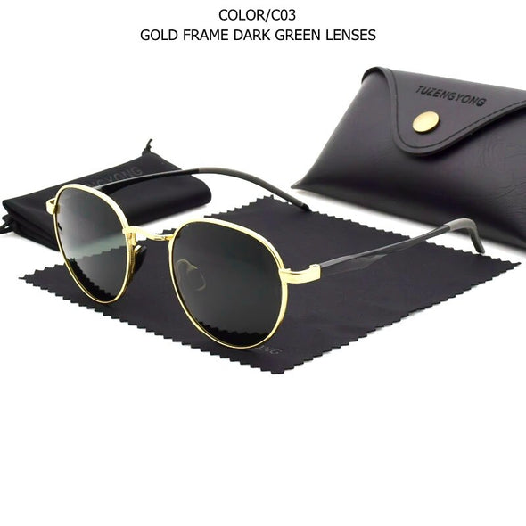 New Gothic Steampunk Polarized Sunglasses Brand Designer Vintage Round Sun Glasses UV400 Eyewear For Men Women