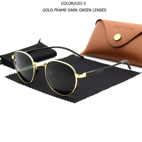 New Gothic Steampunk Polarized Sunglasses Brand Designer Vintage Round Sun Glasses UV400 Eyewear For Men Women
